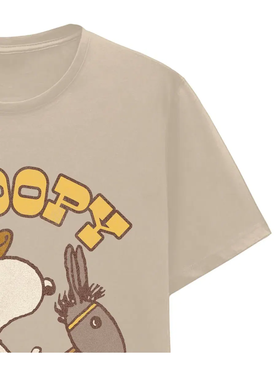 Футболка с принтом Snoopy Cowboy Hybrid Apparel — изображение 3 из 4, бежевый