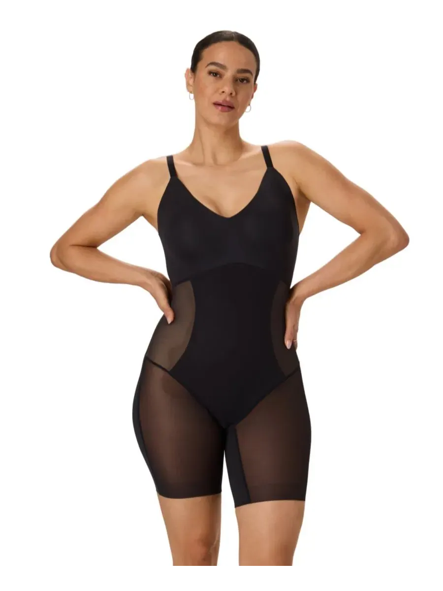 Утягивающий боди-комбинезон до середины бедра Sculpting Mid-Thigh Bodysuit Maidenform — изображение 1 из 7, черный