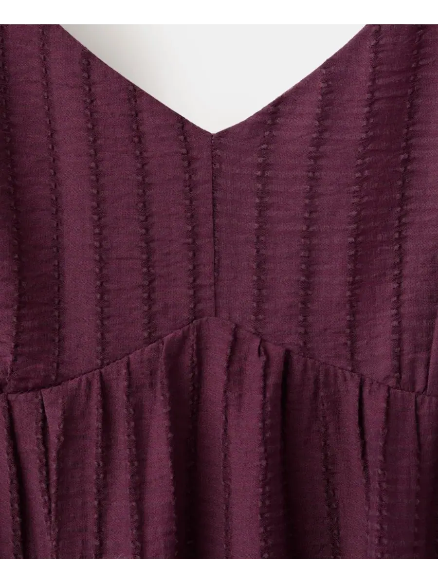 Платье миди с принтом и сборкой сзади, модель Gathered Detail Textured Dress MANGO — изображение 11 из 17, черный