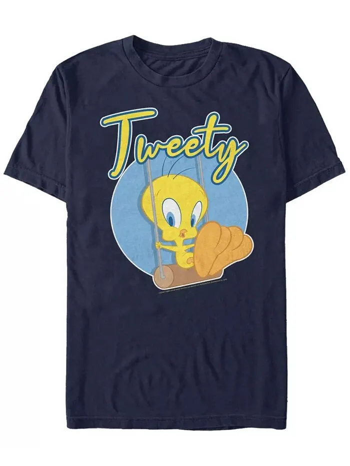 Мужская футболка с коротким рукавом Looney Tunes Tweety Swing Fifth Sun — изображение 1 из 1, темно-синий