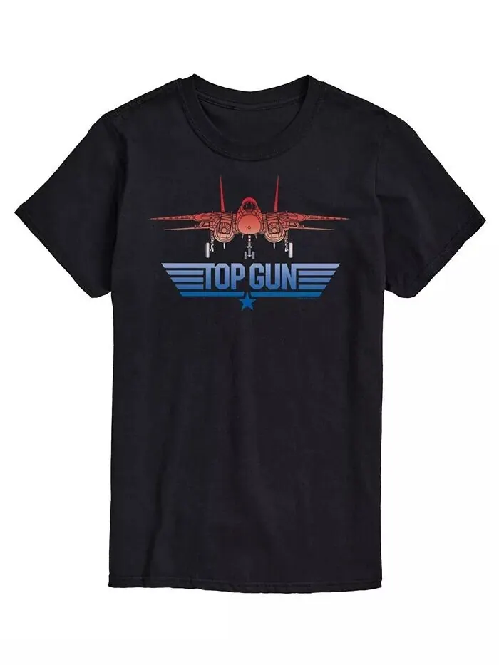 Мужская футболка с принтом в виде самолета с логотипом Top Gun AIRWAVES — изображение 1 из 2, черный