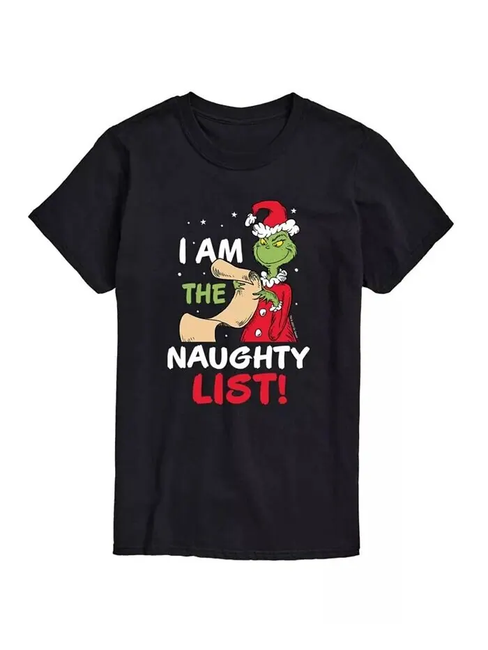 Мужская футболка с рисунком доктора Сьюза и Гринча Naughty List AIRWAVES — изображение 1 из 2, черный