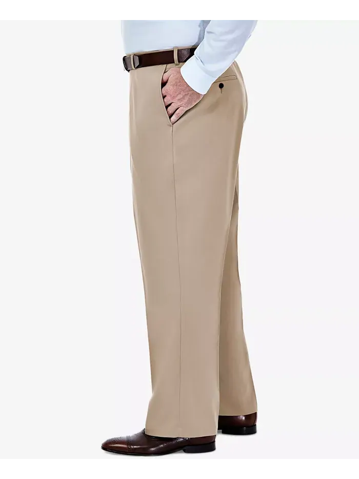 Мужские брюки Big & Tall Premium No Iron Khaki Classic Fit с плоской передней частью и скрытым — 2