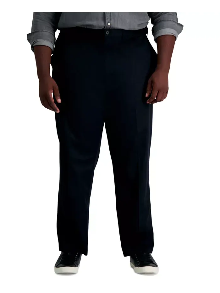 Мужские брюки Big & Tall Premium No Iron Khaki Classic Fit с плоской передней частью и скрытым — 2