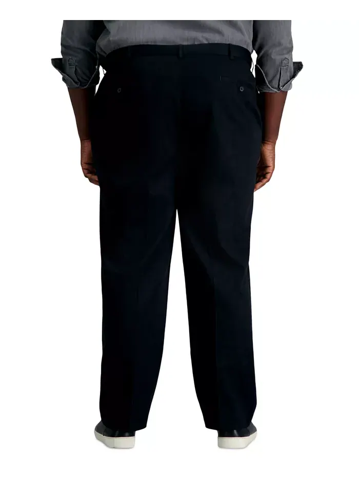 Мужские брюки Big & Tall Premium No Iron Khaki Classic Fit с плоской передней частью и скрытым — 3