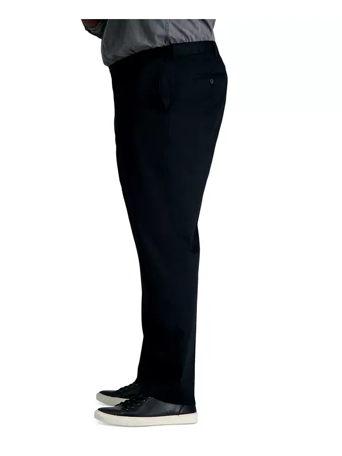 Мужские брюки Big & Tall Premium No Iron Khaki Classic Fit с плоской передней частью и скрытым — 4