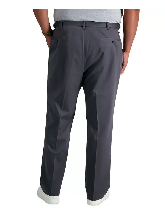 Мужские брюки Big & Tall Premium No Iron Khaki Classic Fit с плоской передней частью и скрытым — 3