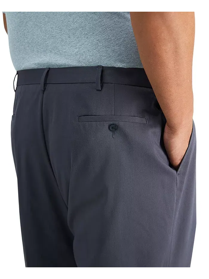 Мужские брюки Big & Tall Premium No Iron Khaki Classic Fit с плоской передней частью и скрытым — 6