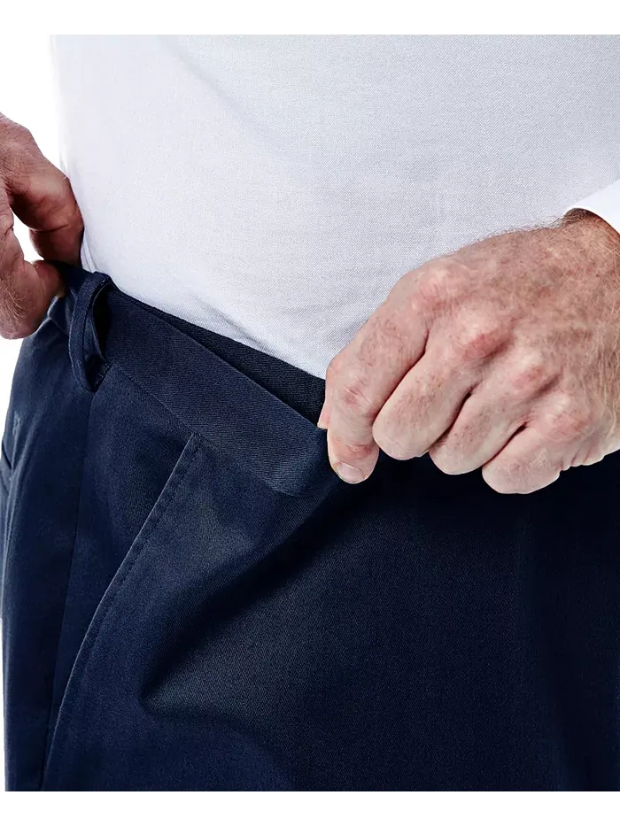 Мужские брюки Big & Tall Premium No Iron Khaki Classic Fit с плоской передней частью и скрытым — 4