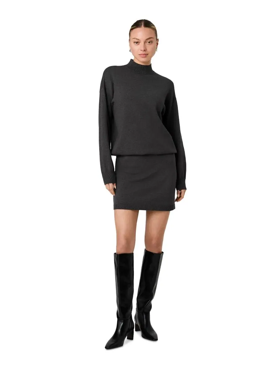 Платье мини с высоким воротом и длинным рукавом, Cosysoft Mock Neck Long-Sleeve Mini Dress French — изображение 1 из 6