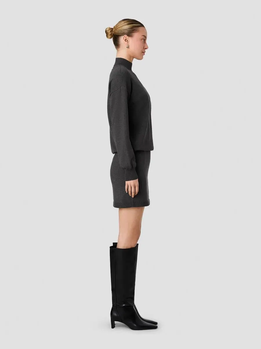 Платье мини с высоким воротом и длинным рукавом, Cosysoft Mock Neck Long-Sleeve Mini Dress French — изображение 3 из 6