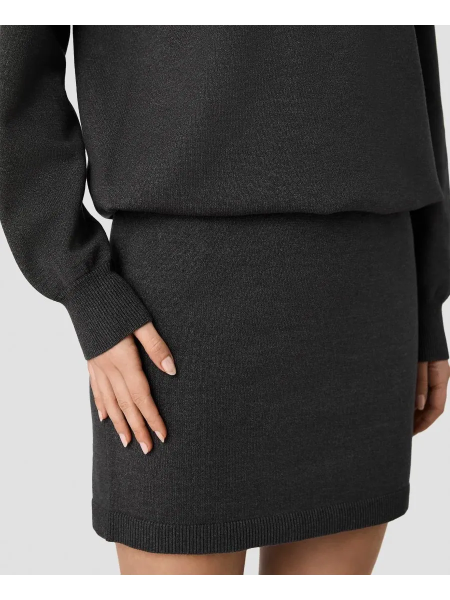 Платье мини с высоким воротом и длинным рукавом, Cosysoft Mock Neck Long-Sleeve Mini Dress French — изображение 6 из 6