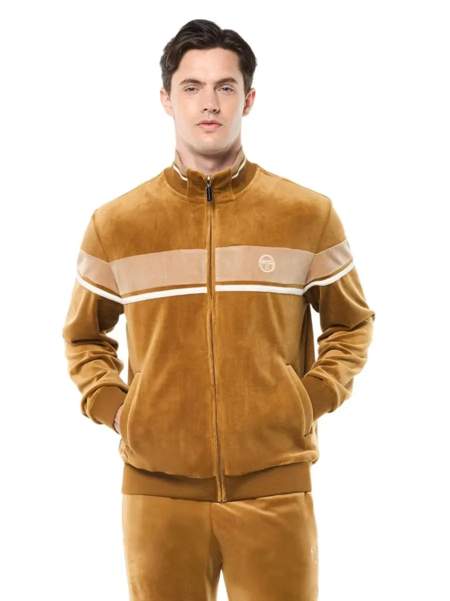 Кофта-джемпер с молнией Damarindo Velour Track Jacket Sergio Tacchini — коричневый
