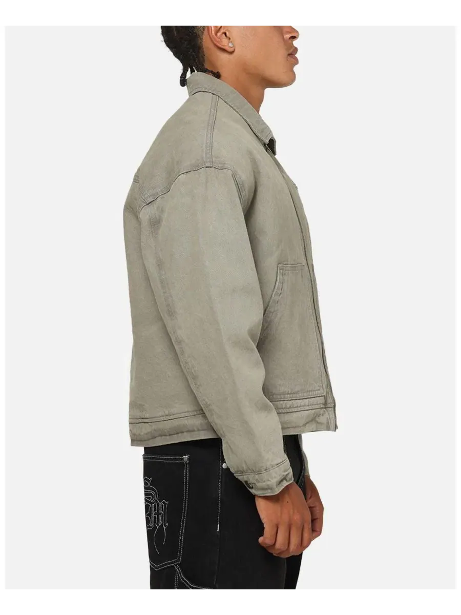 Куртка джинсовая с винтажной стиркой Halo Zip Jacket SAINT MORTA — изображение 4 из 6