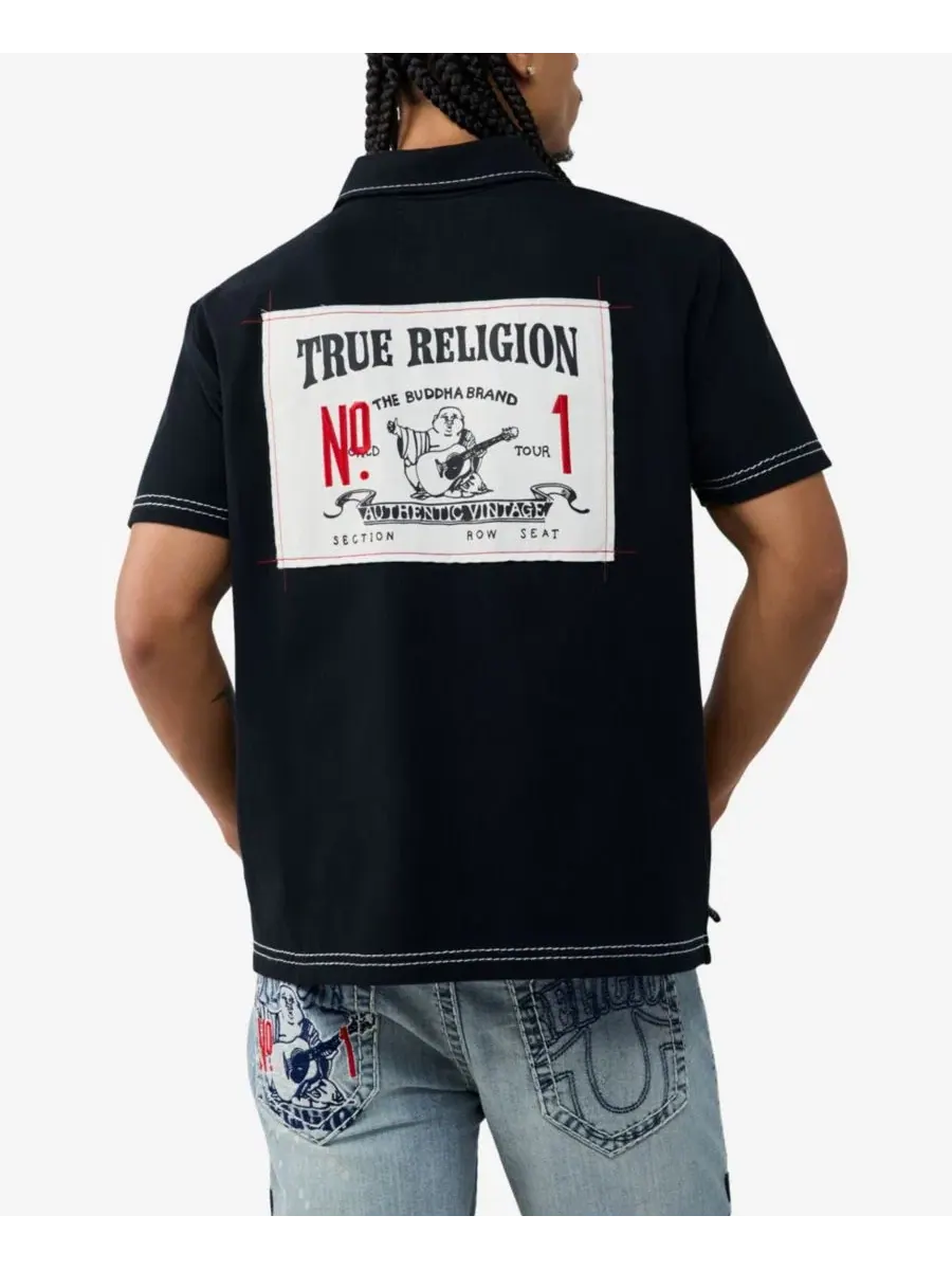 Поло с принтом Buddha Logo True Religion — изображение 1 из 3, черный