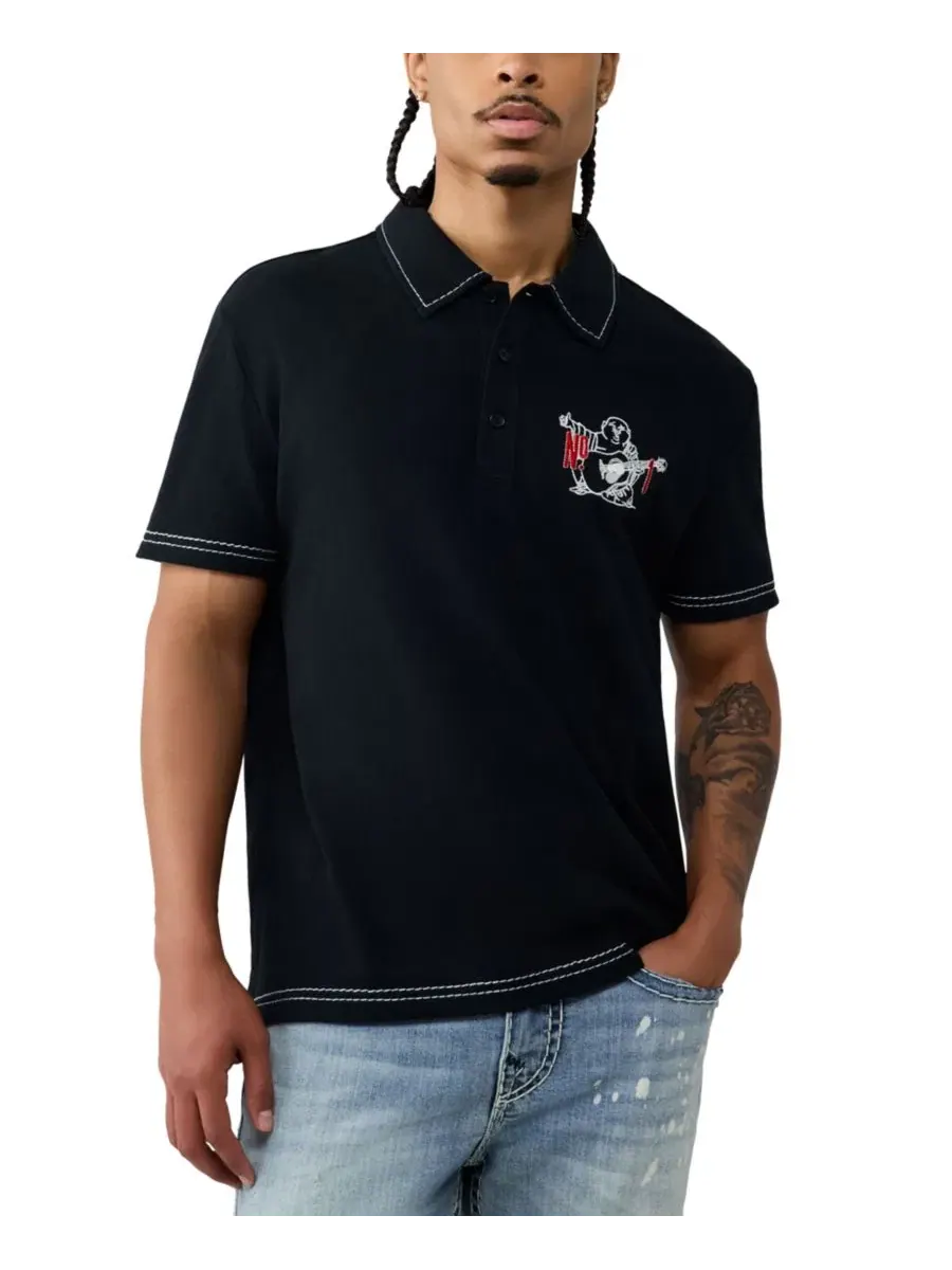 Поло с принтом Buddha Logo True Religion — изображение 2 из 3, черный
