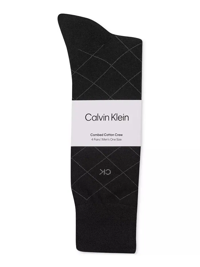 4 пары носков с узором Calvin Klein — изображение 2 из 2, черный