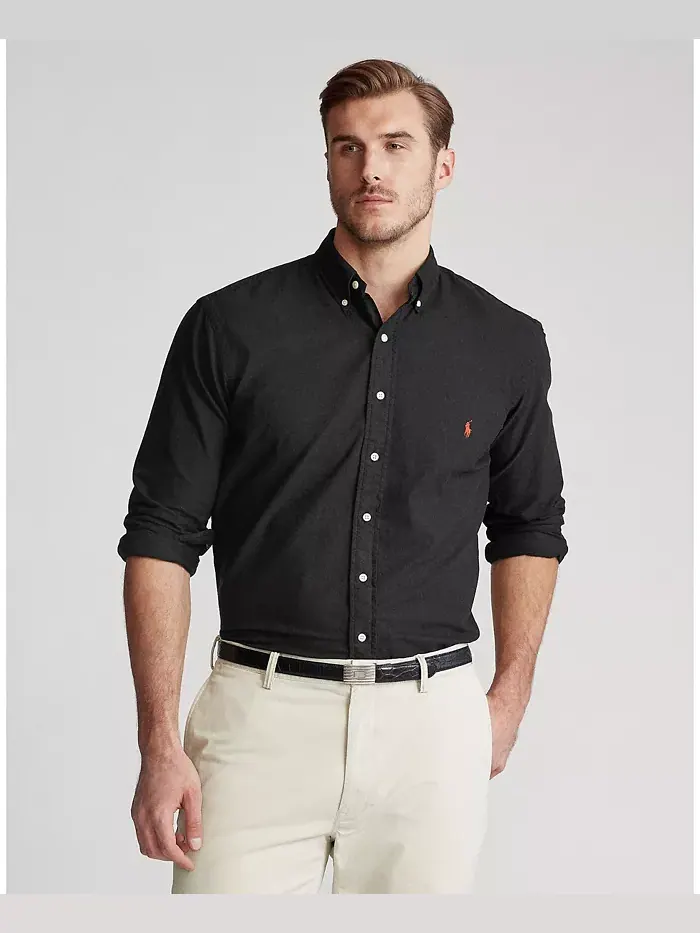 Мужская классическая оксфордская рубашка с длинным рукавом Big & Tall Polo Ralph Lauren — изображение 1 из 5, черный