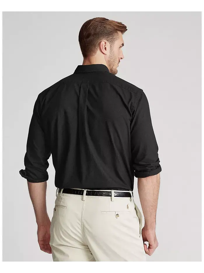 Мужская классическая оксфордская рубашка с длинным рукавом Big & Tall Polo Ralph Lauren — изображение 2 из 5, черный