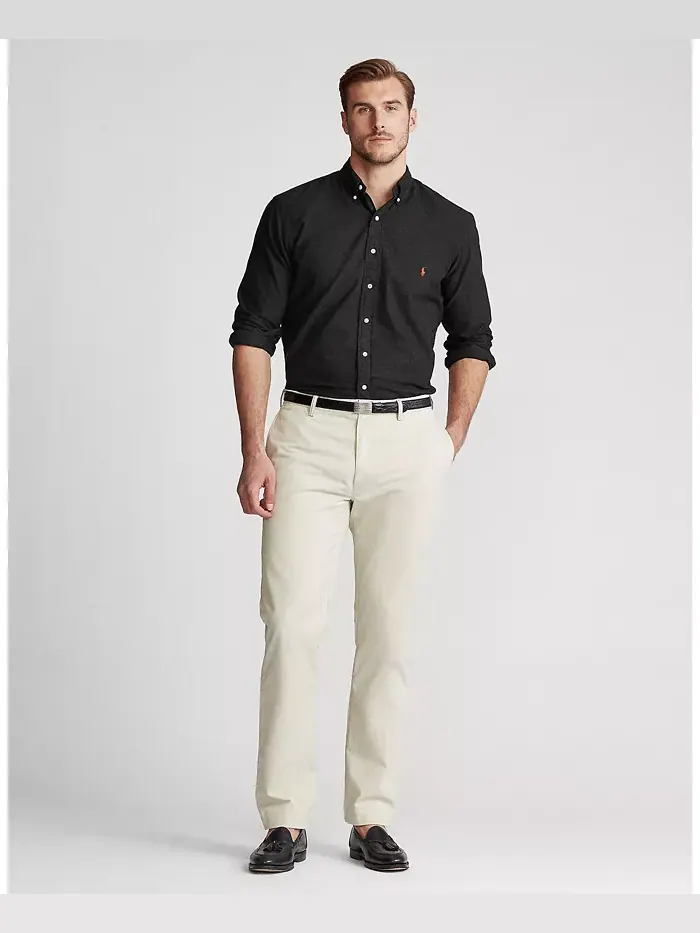 Мужская классическая оксфордская рубашка с длинным рукавом Big & Tall Polo Ralph Lauren — изображение 3 из 5, черный