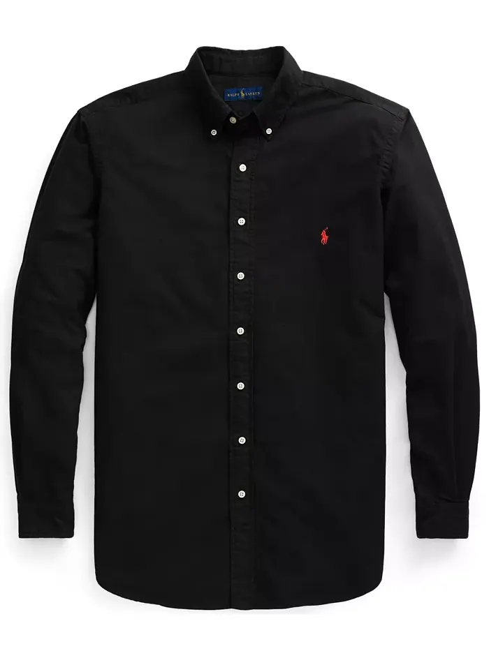 Мужская классическая оксфордская рубашка с длинным рукавом Big & Tall Polo Ralph Lauren — изображение 4 из 5, черный