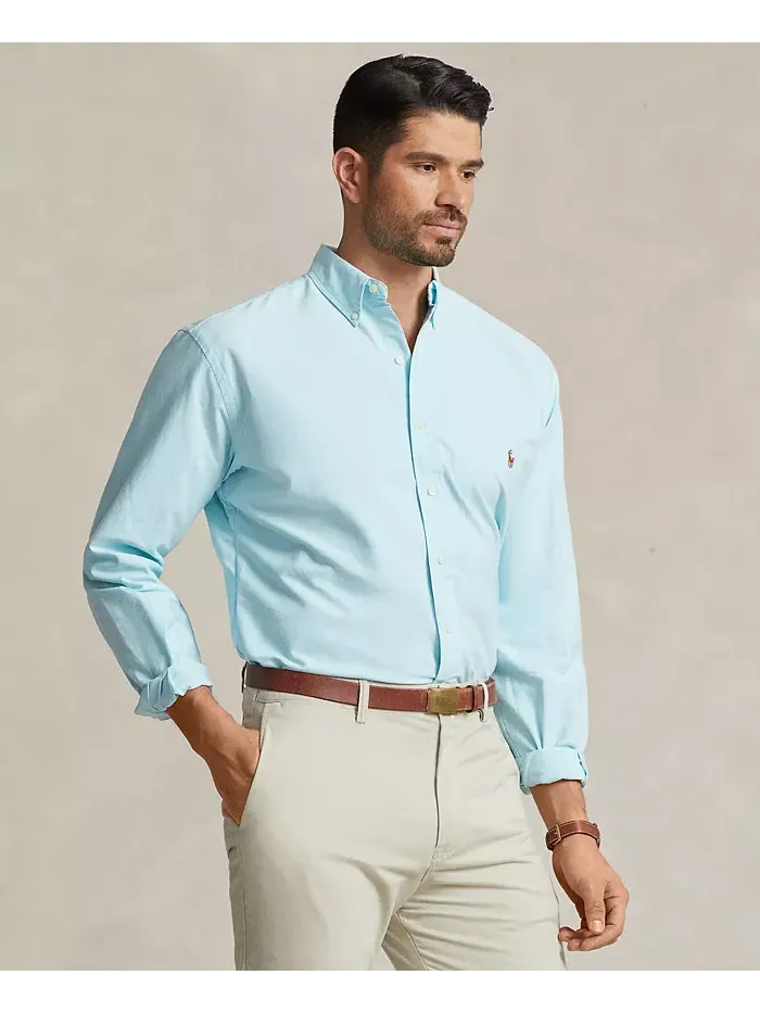 Мужская классическая оксфордская рубашка с длинным рукавом Big & Tall Polo Ralph Lauren — изображение 1 из 7, синий