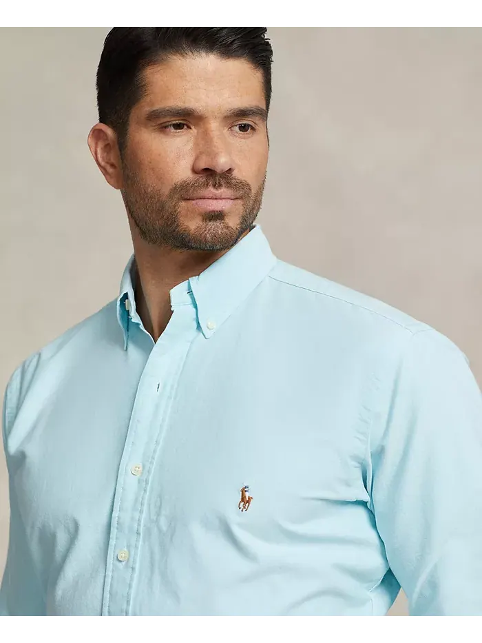 Мужская классическая оксфордская рубашка с длинным рукавом Big & Tall Polo Ralph Lauren — изображение 3 из 7, синий