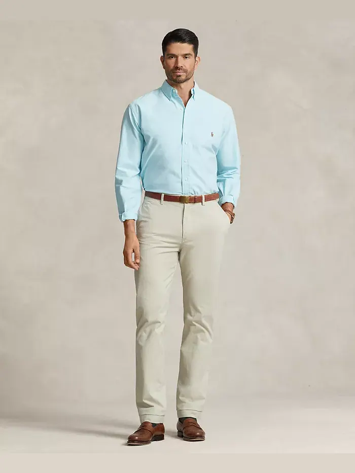 Мужская классическая оксфордская рубашка с длинным рукавом Big & Tall Polo Ralph Lauren — изображение 4 из 7, синий
