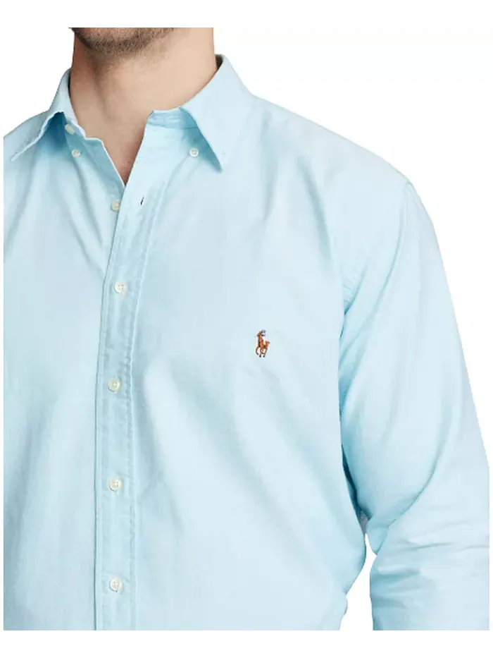 Мужская классическая оксфордская рубашка с длинным рукавом Big & Tall Polo Ralph Lauren — изображение 7 из 7, синий