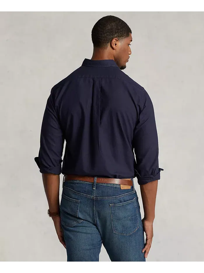 Мужская классическая оксфордская рубашка с длинным рукавом Big & Tall Polo Ralph Lauren — изображение 2 из 7, темно-синий