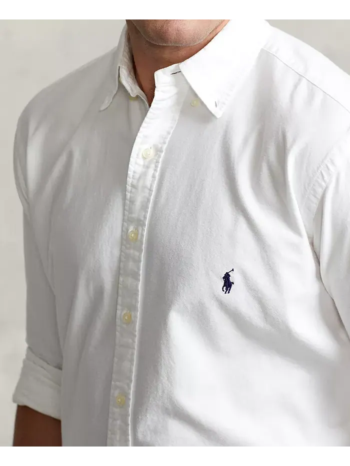 Мужская классическая оксфордская рубашка с длинным рукавом Big & Tall Polo Ralph Lauren — изображение 3 из 6, белый
