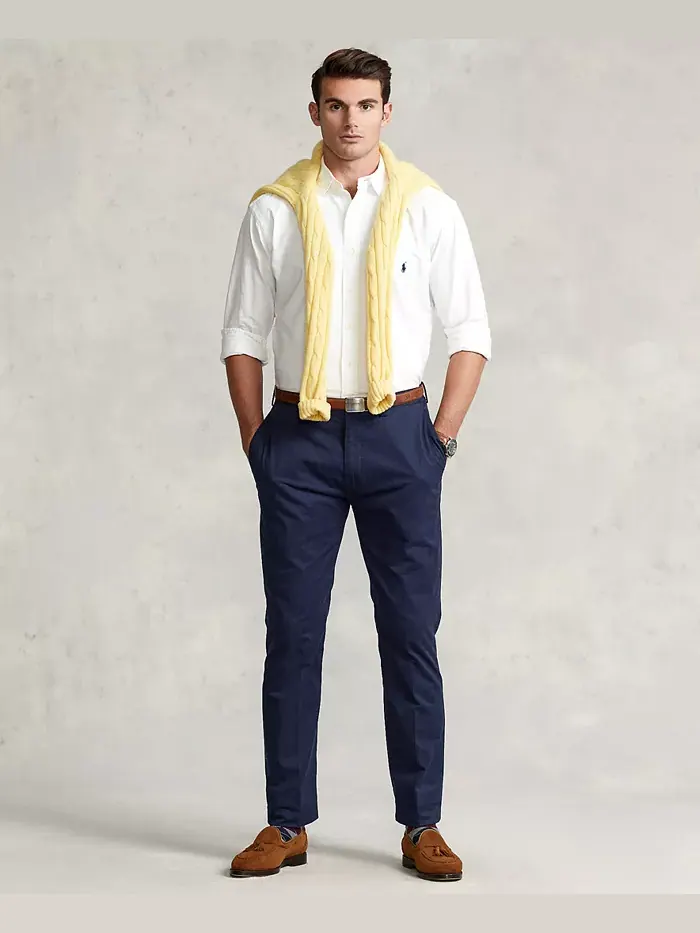 Мужская классическая оксфордская рубашка с длинным рукавом Big & Tall Polo Ralph Lauren — изображение 4 из 6, белый