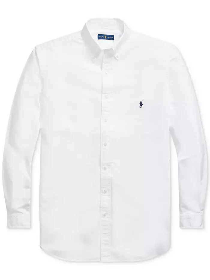 Мужская классическая оксфордская рубашка с длинным рукавом Big & Tall Polo Ralph Lauren — изображение 5 из 6, белый