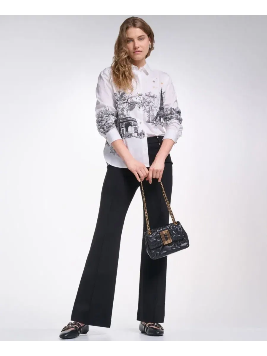 Рубашка женская с длинным рукавом Parisian Graphics KARL LAGERFELD PARIS — изображение 9 из 13, белый
