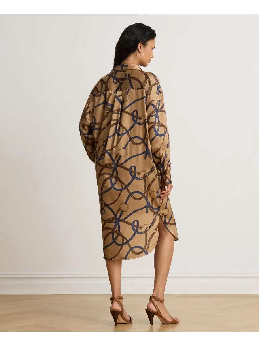 Платье миди с принтом и воротником Belting Print Collared Lauren Ralph Lauren — изображение 5 из 6, мульти
