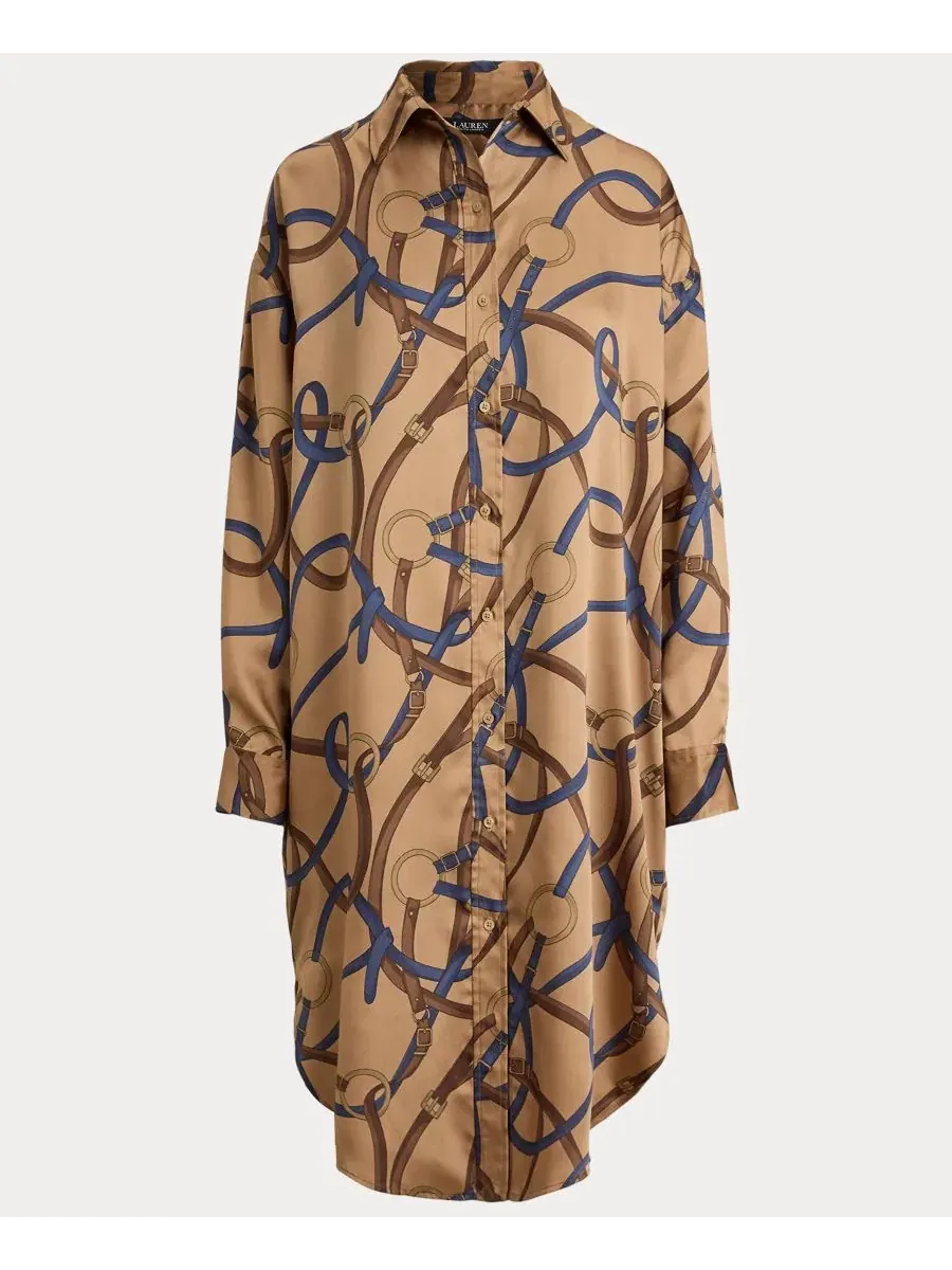 Платье миди с принтом и воротником Belting Print Collared Lauren Ralph Lauren — изображение 6 из 6, мульти