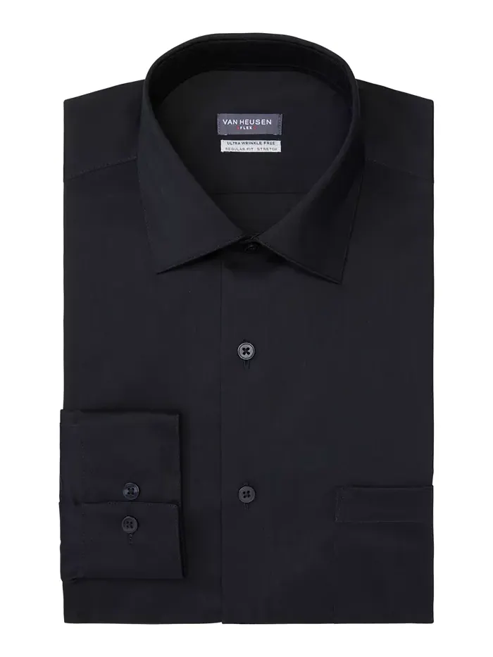Мужская классическая рубашка Ultraflex Regular Fit Van Heusen — изображение 3 из 3, черный