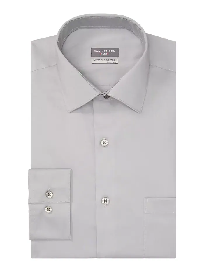 Мужская классическая рубашка Ultraflex Regular Fit Van Heusen — изображение 3 из 3, серый