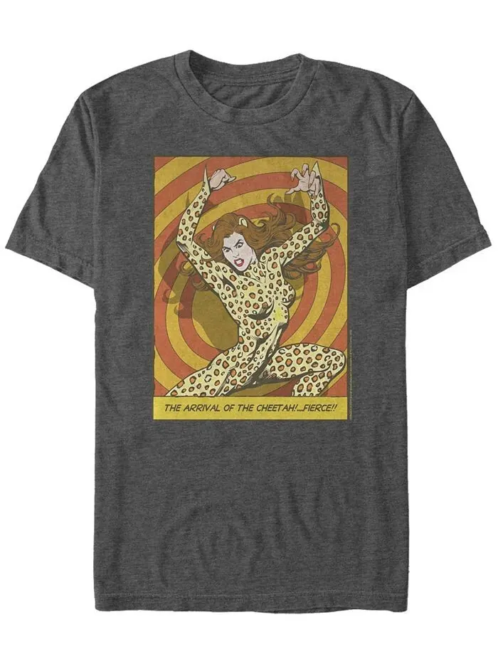 Мужская футболка с короткими рукавами Wonder Woman Cheetah Fierce Fifth Sun — изображение 1 из 1, темно-серый