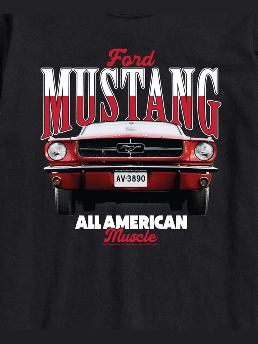 Футболка мужская с коротким рукавом Ford 1965 Mustang AIRWAVES — изображение 3 из 3, черный