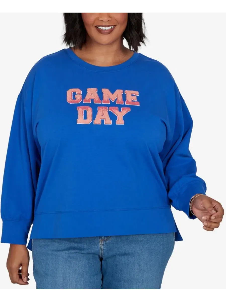 Свитшот с аппликацией Game Day из футера, Plus Size Ruby Rd. — изображение 1 из 5, мульти