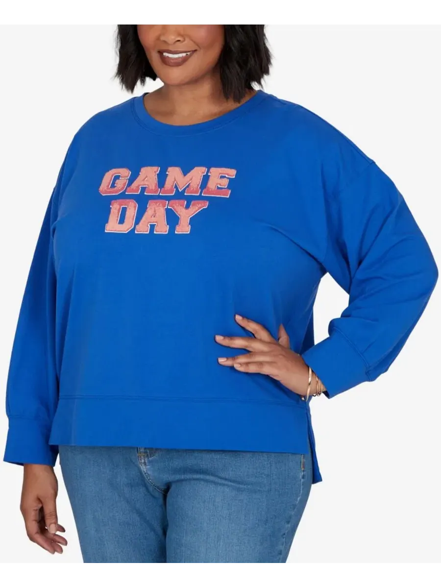 Свитшот с аппликацией Game Day из футера, Plus Size Ruby Rd. — изображение 2 из 5, мульти