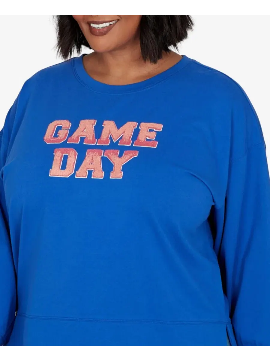 Свитшот с аппликацией Game Day из футера, Plus Size Ruby Rd. — изображение 4 из 5, мульти