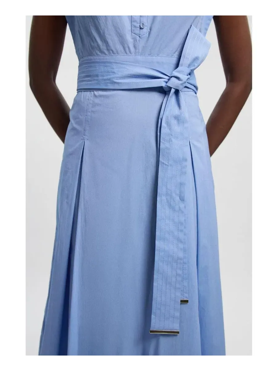 Платье миди с поясом Cotton Tie Waist Karen Millen — изображение 4 из 4, синий