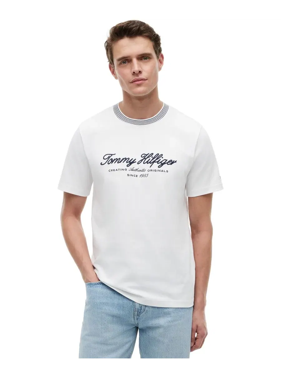 Футболка с контрастным воротником Tommy Hilfiger
