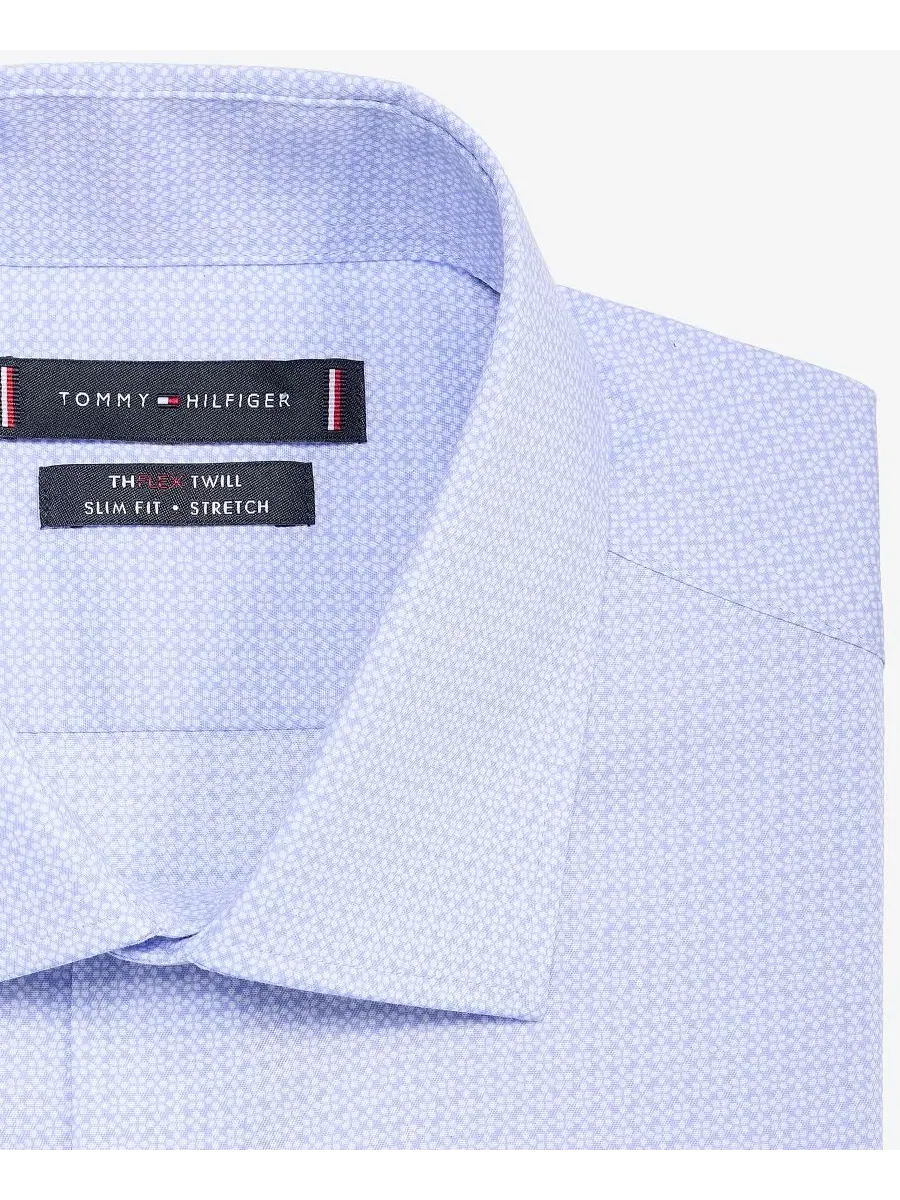 Рубашка с геометрическим принтом Slim Fit Tommy Hilfiger — изображение 8 из 8, синий