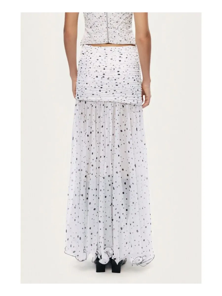 Юбка макси с разрезом и принтом Printed Slit-Detail Maxi Skirt NOCTURNE — изображение 4 из 8, мульти