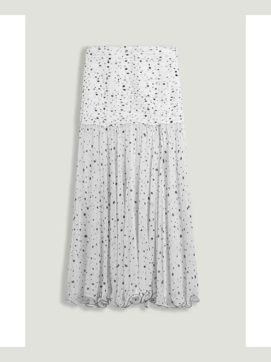 Юбка макси с разрезом и принтом Printed Slit-Detail Maxi Skirt NOCTURNE — изображение 6 из 8, мульти