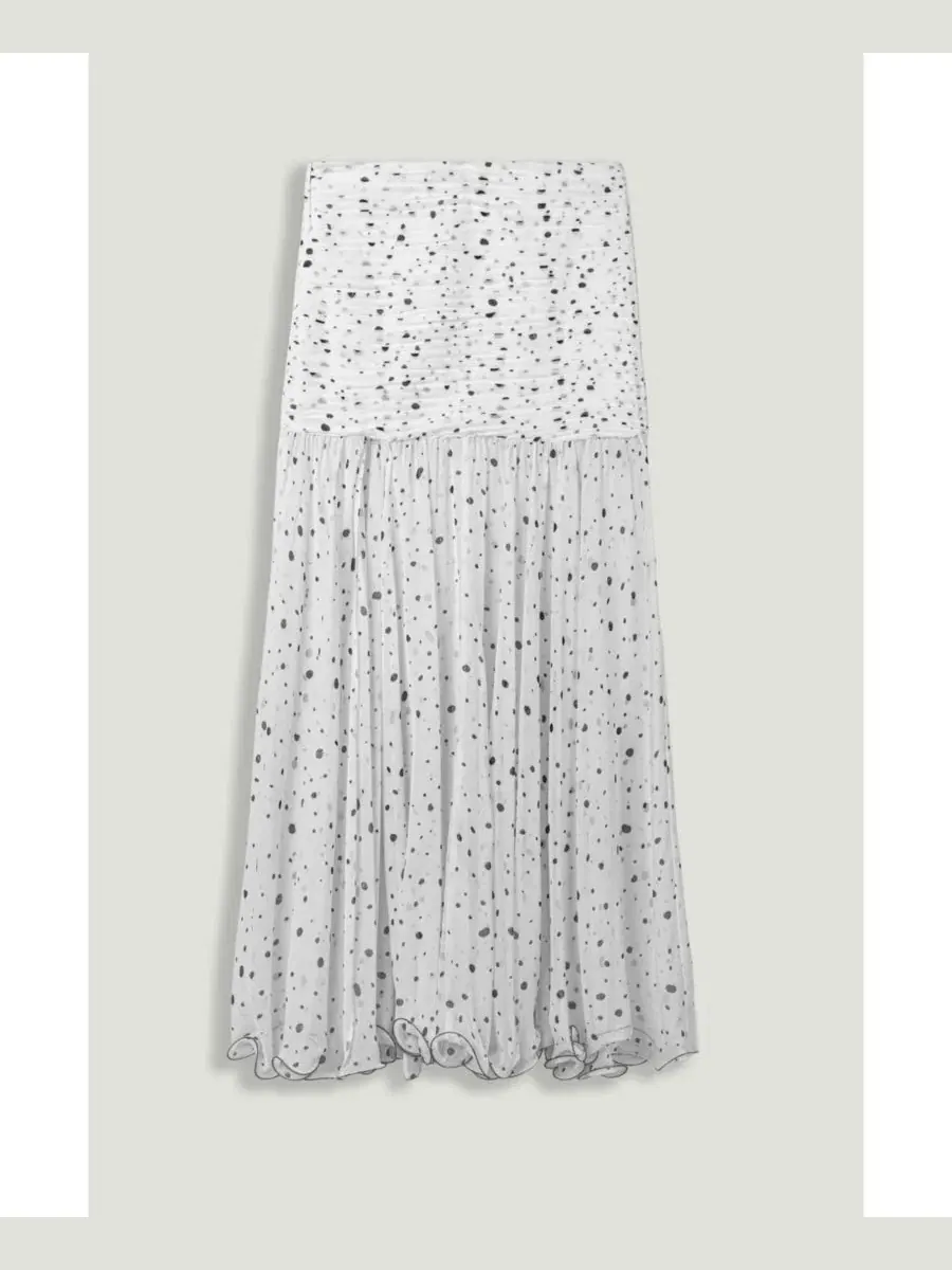 Юбка макси с разрезом и принтом Printed Slit-Detail Maxi Skirt NOCTURNE — изображение 7 из 8, мульти