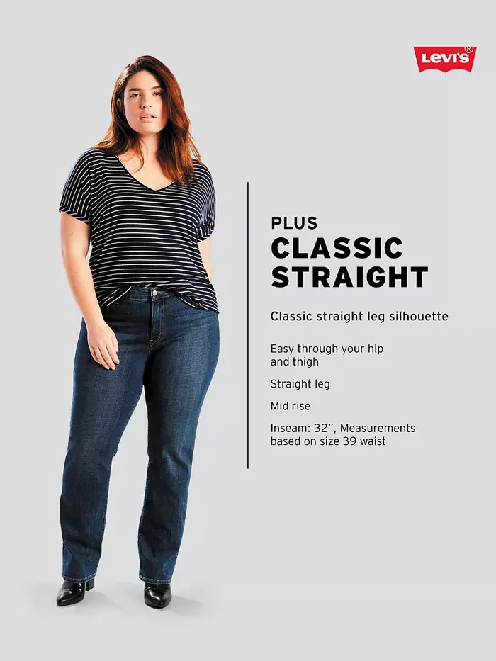 Модные джинсы прямого кроя больших размеров Levi's — изображение 5 из 5, черный